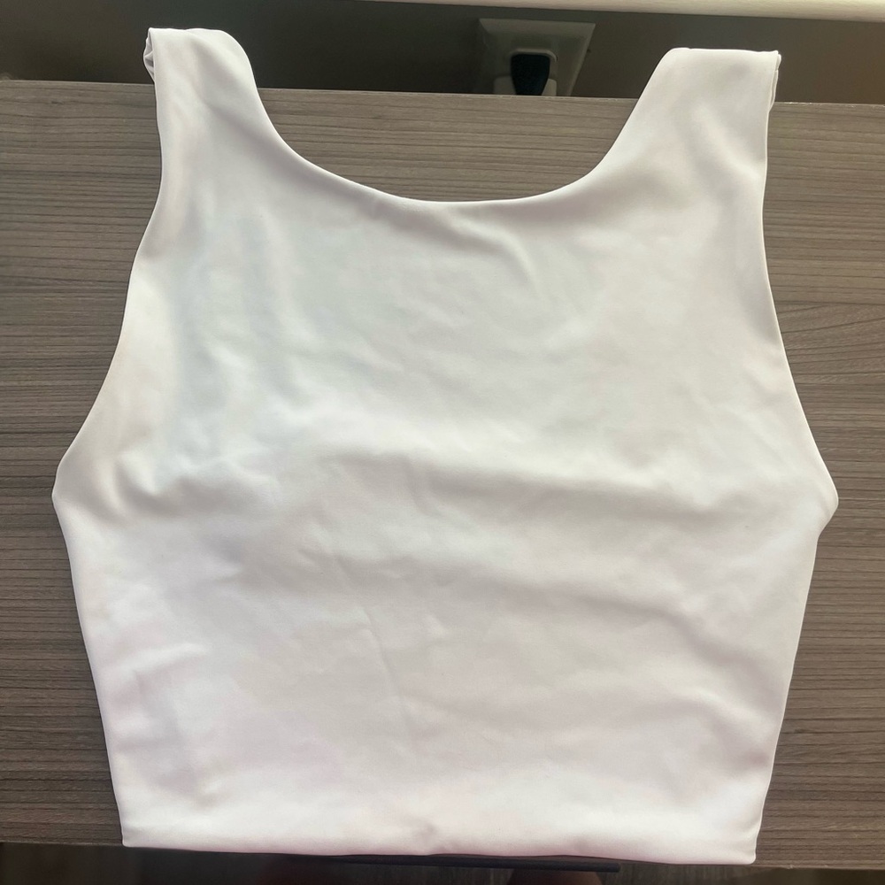 FP Movement by Free People White Scoop Neck Sports Bra Tank